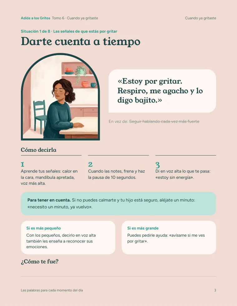 Página real del Tomo 6, Cuando ya gritaste